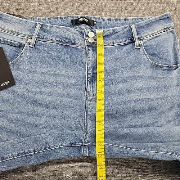 Hudson Ladies Everyday Trendy Modern Straight Leg Jeans w Pockets Size 18 Blue - Picture 3 of 11